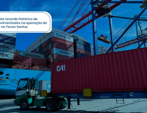 Santos Brasil bate recorde histórico de contêineres movimentados na operação de um único navio no Tecon Santos